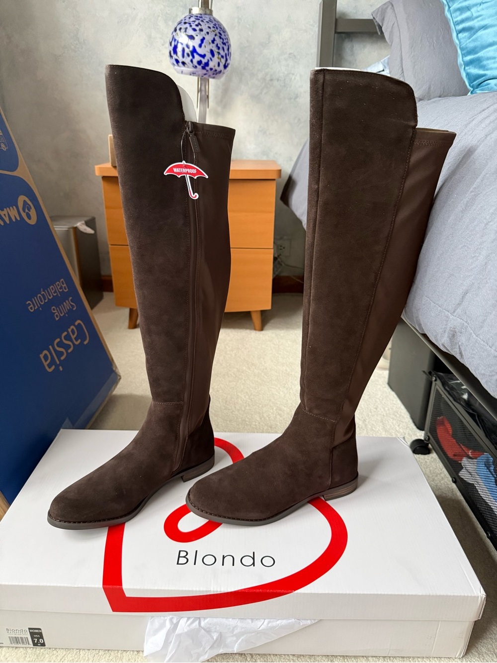 Blondo Women's Over-the-Knee Suede Boots in Dark Brown